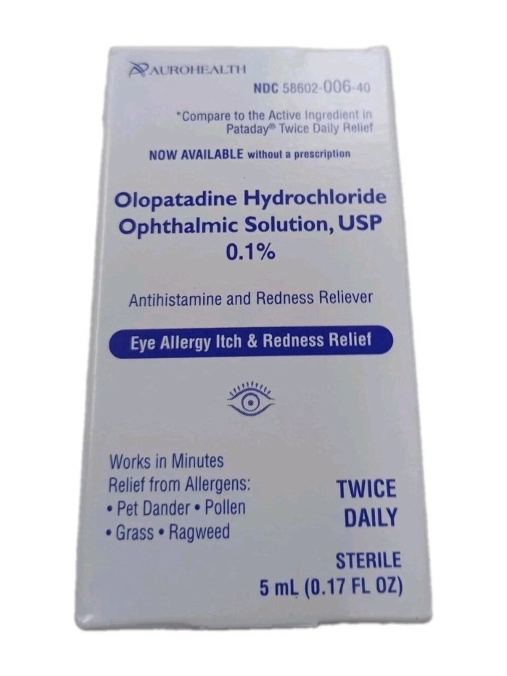 Olopatadine Hydrochloride Ophthalmic Solution, USP 0.1% , 5 ml Drops